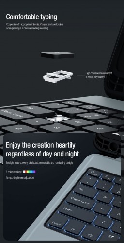 Nillkin Bumper Combo Keyboard Case (Backlit Version) for Samsung Tab S7+|S7 FE|S8+|S8+ 5G Black image 3