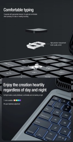 Nillkin Bumper Combo Keyboard Case (Backlit Version) for iPad Air 10.9 2020|Air 4|Air 5|Pro 11 2020|2021|2022 Black image 3