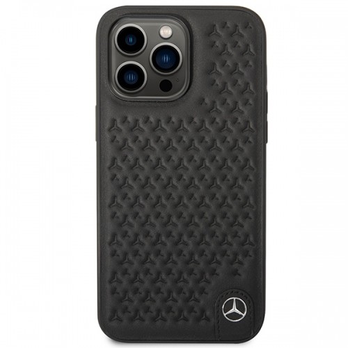 Mercedes Genuine Leather Star Case for iPhone 14 Pro Max Black image 3