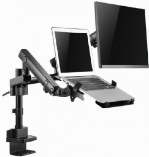 Monitora stiprinājums Gembird Desk Mounted Adjustable Monitor Arm with Notebook Tray (full-motion) image 3