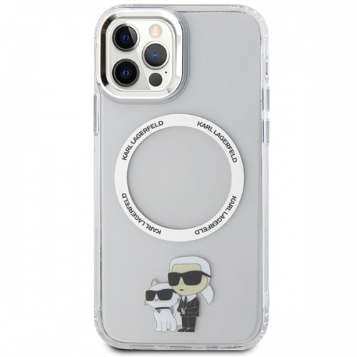 Original Pouch KARL LAGERFELD hardcase Iconic Karl&Choupette Magsafe KLHMP12MHNKCIT for Iphone 12|12 Pro Transparent image 3