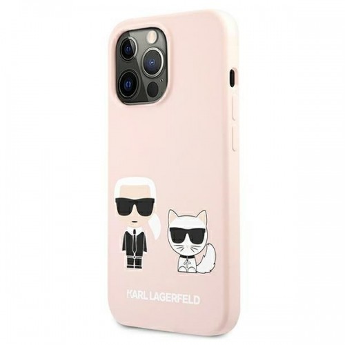 Karl Lagerfeld KLHMP13LSSKCI iPhone 13 Pro  | 13 6,1" hardcase jasnoróżowy|light pink Silicone Ikonik Karl & Choupette Magsafe image 3