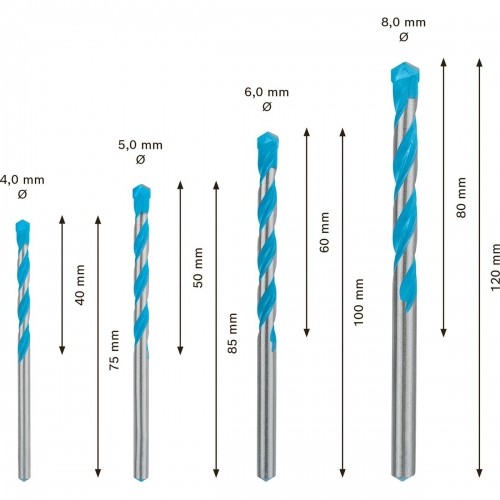 Spoles komplekts BOSCH Expert CYL-9 Multiconstruction Ø 4 mm Ø 5 mm Ø 6 mm Ø 8 mm 4 Daudzums image 3