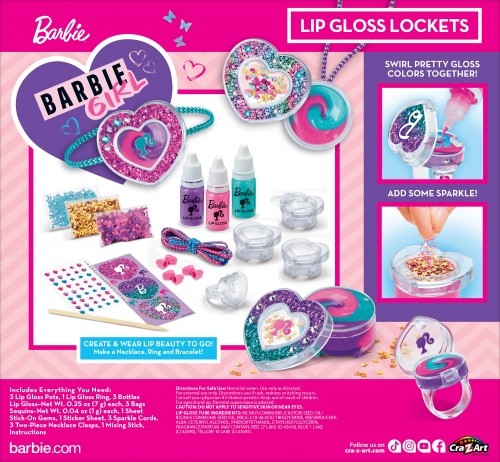 BARBIE Kosmētikas komplekts Lip Gloss Lockets set Sparkling Sweet Heart image 3