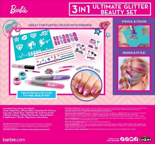 BARBIE Комплект для макияжа "3 in 1 Ultimate Glitter" image 3