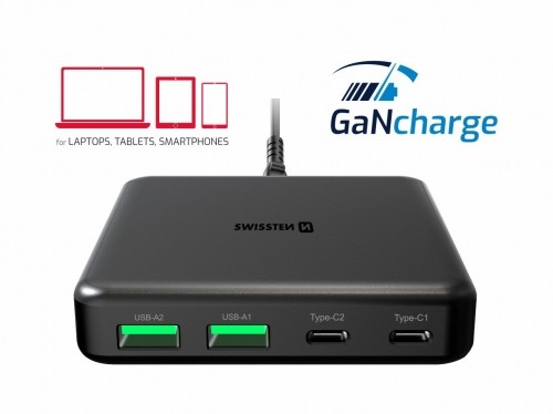 Swissten Desktop GaN Charger Адаптер 2x USB-C /  2x USB / 65W image 3