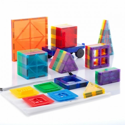 3D Magnetic Building Blocks Magoks InnovaGoods 57 Pieces image 3