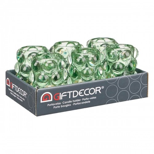 Gift Decor Подсвечник микросферы Зеленый Стеклянный 8,4 x 12,5 x 8,4 cm (12 штук) image 3