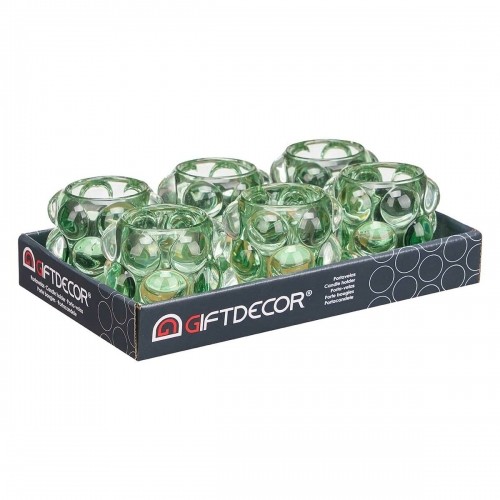Gift Decor Svečturis Mikropērles Zaļš Stikls 8,4 x 9 x 8,4 cm (12 gb.) image 3