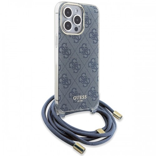 Guess GUHCP15LHC4SEB iPhone 15 Pro 6.1" niebieski|blue hardcase Crossbody Cord 4G Print image 3
