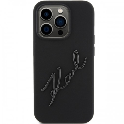 Karl Lagerfeld KLHCP15XSKSBMCK iPhone 15 Pro Max 6.7" czarny|black hardcase Silicone Karl Script image 3