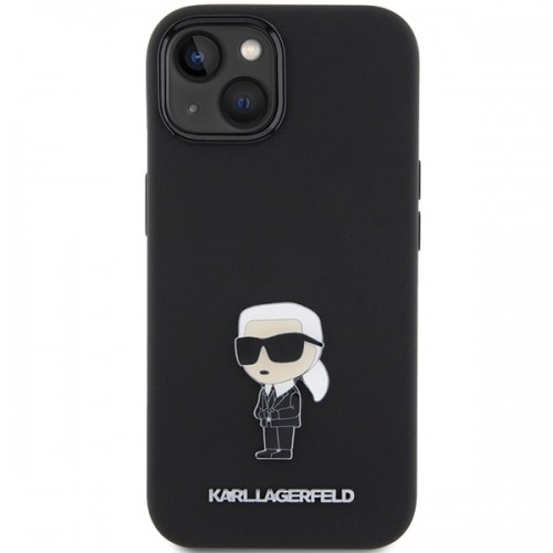 Karl Lagerfeld KLHCP15MSMHKNPK iPhone 15 Plus 6.7" czarny|black Silicone Ikonik Metal Pin image 3