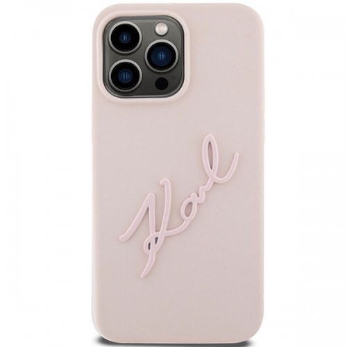 Karl Lagerfeld KLHCP15LSKSBMCP iPhone 15 Pro 6.1" różowy|pink hardcase Silicone Karl Script image 3