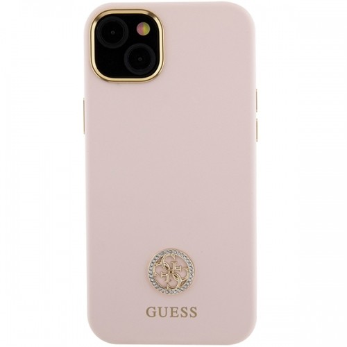 Guess GUHCP15M4DGPP iPhone 15 Plus 6.7" jasnoróżowy|pink hardcase Silicone Logo Strass 4G image 3