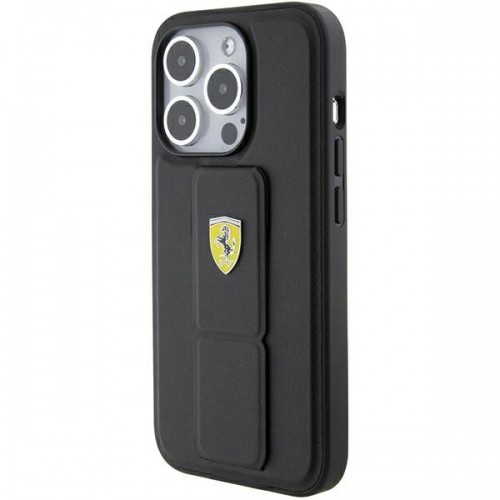 Ferrari FEHCP15LGSPSIK iPhone 15 Pro 6.1" czarny|black hardcase Grip Stand Metal Logo image 3