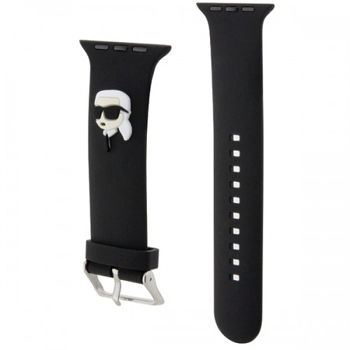 Karl Lagerfeld Pasek KLAWMSLKNK Apple Watch 38|40|41mm czarny|black strap 3D Rubber Karl Head image 3