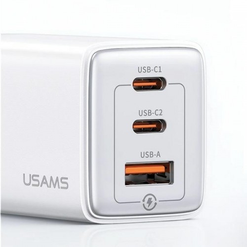 USAMS Ład. siec. 2xUSB-C+1xUSB 65W (only head) GaN PD3.0 +QC3.0 Fast Charging czarny|black Sandru Series CC180TC01 (US-CC180) image 3