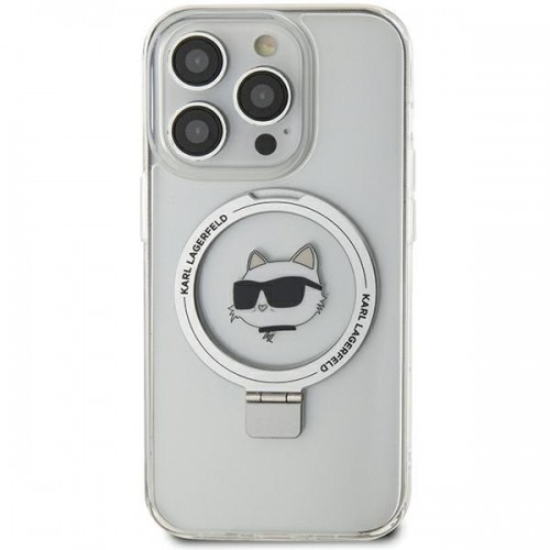 Original Pouch KARL LAGERFELD Ring Stand Choupette Head MagSafe KLHMP15XHMRSCHH for Iphone 15 Pro Max White image 3