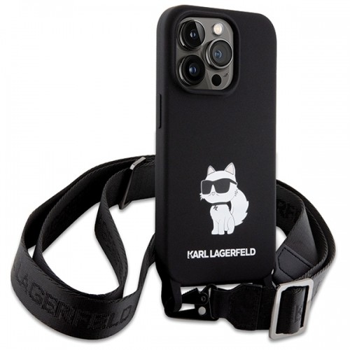 Karl Lagerfeld KLHCP15LSCBSCNK iPhone 15 Pro 6.1" hardcase czarny|black Crossbody Silicone Choupette image 3