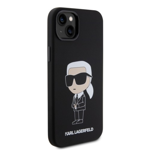 Karl Lagerfeld Liquid Silicone Ikonik NFT Case for iPhone 15 Plus Black image 3
