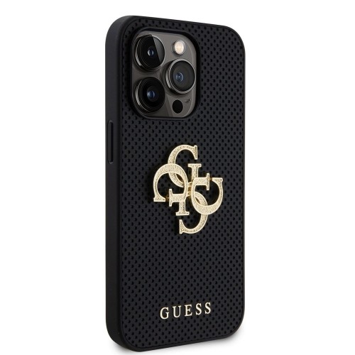 Guess PU Perforated 4G Glitter Metal Logo Case for iPhone 14 Pro Black image 3