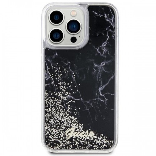 Guess GUHCP14XLCSGSGK iPhone 14 Pro Max 6.7" black|black hardcase Liquid Glitter Marble image 3
