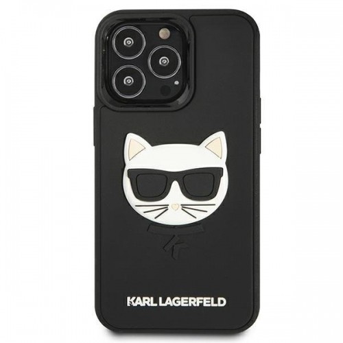 Apple Karl Lagerfeld KLHCP13XCH3DBK 13 Pro Max 6,7" czarny|black hardcase 3D Rubber Choupette image 3