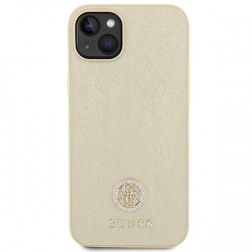 Guess GUHCP15SPS4DGPD iPhone 15 6.1" złoty|gold hardcase Leather 4G Metal Logo Strass image 3
