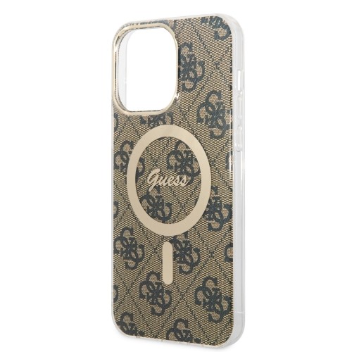 Guess IML 4G MagSafe Case for iPhone 15 Pro Max Brown image 3