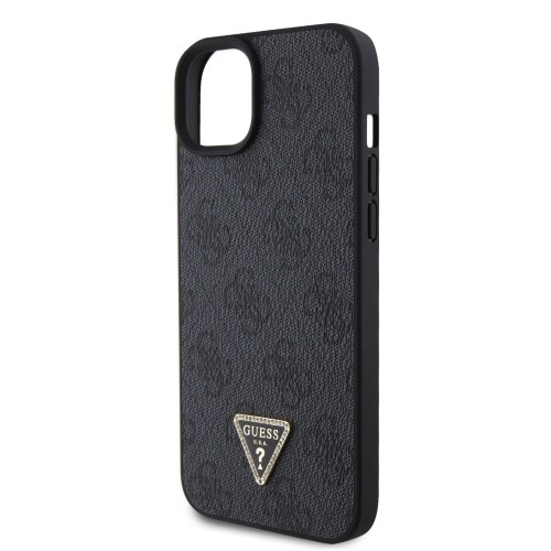 Guess PU 4G Strass Triangle Metal Logo Case for iPhone 15 Plus Black image 3