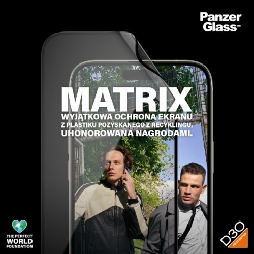 PanzerGlass Matrix D3O UWF iPhone 15 Plus 6.7" Ultra-Wide-Fit rPET Screen Protection Easy Aligner Included 2819 hybryda image 3