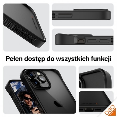 PanzerGlass ClearCase iPhone 15 Pro Max 6.7" D3O 2xMilitary grade czarny|black 1179 image 3