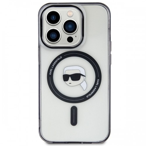 Karl Lagerfeld KLHMP15XHKHNOTK iPhone 15 Pro Max 6.7" transparent hardcase IML Karl`s Head MagSafe image 3