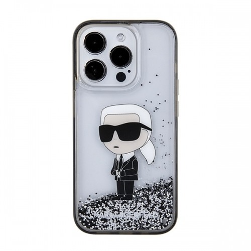 Karl Lagerfeld KLHCP15XLKKNSK iPhone 15 Pro Max 6.7" transparent hardcase Liquid Glitter Ikonik image 3