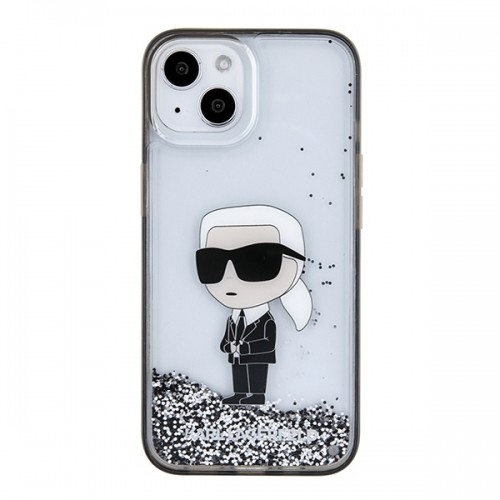 Karl Lagerfeld KLHCP15SLKKNSK iPhone 15 6.1" transparent hardcase Liquid Glitter Ikonik image 3