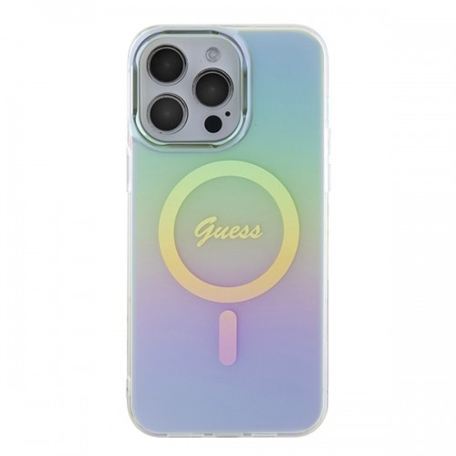 Guess GUHMP15XHITSQ iPhone 15 Pro Max turkusowy|turquoise hardcase IML Iridescent MagSafe image 3