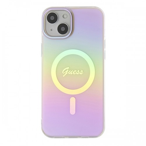 Guess MagSafe GUHMP15SHITSP Apple iPhone 15 6.1" pink|pink hardcase IML Iridescent MagSafe image 3