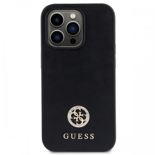 Guess GUHCP15LPS4DGPK iPhone 15 Pro 6.1" czarny|black hardcase Strass Metal Logo image 3