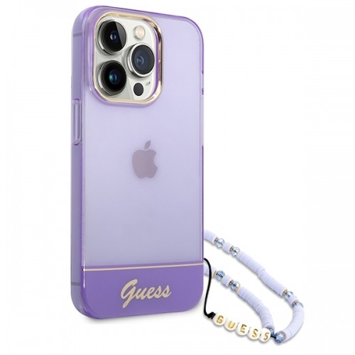 Guess GUHCP14XHGCOHU iPhone 14 Pro Max 6,7" fioletowy|purple hardcase Translucent Pearl Strap image 3