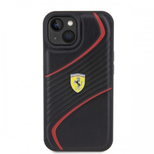 Ferrari FEHCP15SPTWK iPhone 15 6.1" czarny|black hardcase Twist Metal Logo image 3