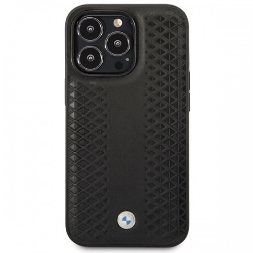 BMW BMHCP14L22RFGK iPhone 14 Pro 6.1" czarny|black Leather Diamond Pattern image 3