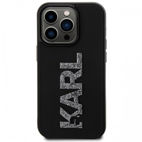 Karl Lagerfeld KLHCP15X3DMBKCK iPhone 15 Pro Max 6.7" czarny|black hardcase 3D Rubber Glitter Logo image 3