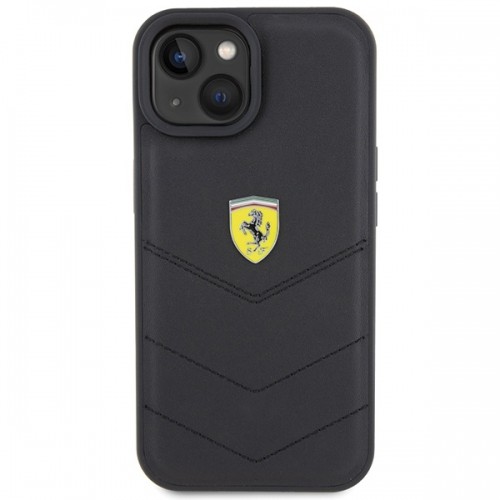 Ferrari FEHCP15SRDUK iPhone 15 6.1" czarny|black hardcase Quilted Metal Logo image 3