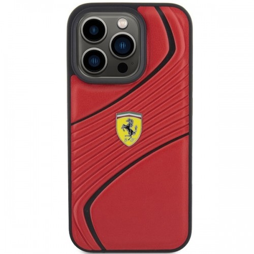 Ferrari FEHCP15LPTWR iPhone 15 Pro 6.1" czerwony|red hardcase Twist Metal Logo image 3