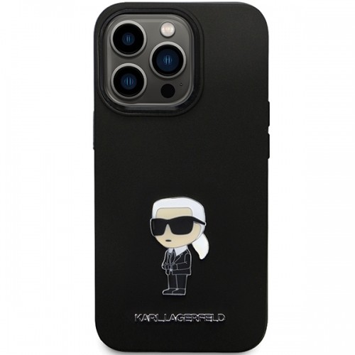 Karl Lagerfeld KLHCP14LSMHKNPK iPhone 14 Pro 6.1" czarny|black Silicone Ikonik Metal Pin image 3