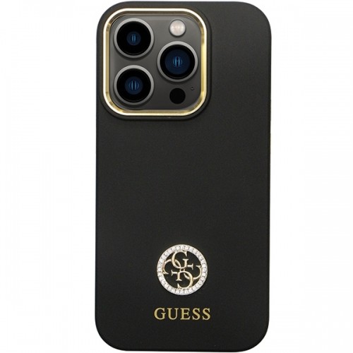 Guess GUHCP14LM4DGPK iPhone 14 Pro 6.1" czarny|black hardcase Silicone Logo Strass 4G image 3