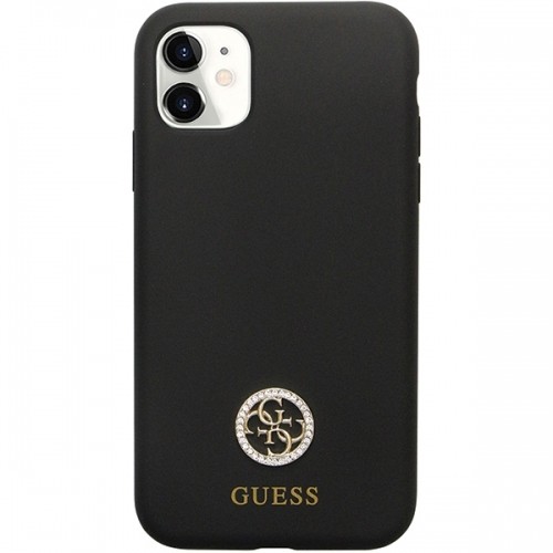 Guess GUHCN614DGPK iPhone 11 | Xr 6.1" czarny|black hardcase Silicone Logo Strass 4G image 3