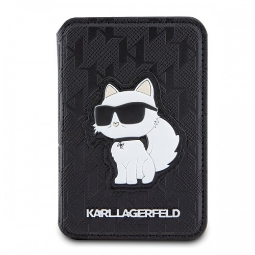Karl Lagerfeld KLWMSPSAKHCK Wallet Card Slot Stand Saffiano Monogram Choupette MagSafe czarny|black image 3