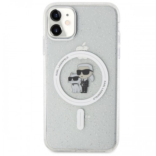 Karl Lagerfeld KLHMN61HGKCNOT iPhone 11 | Xr 6.1" transparent hardcase Karl&Choupette Glitter MagSafe image 3