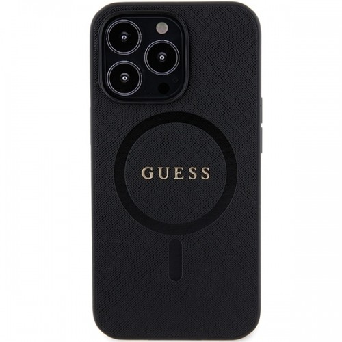 Guess GUHMP13XPSAHMCK iPhone 13 Pro Max 6.7" czarny|black hardcase Saffiano MagSafe image 3